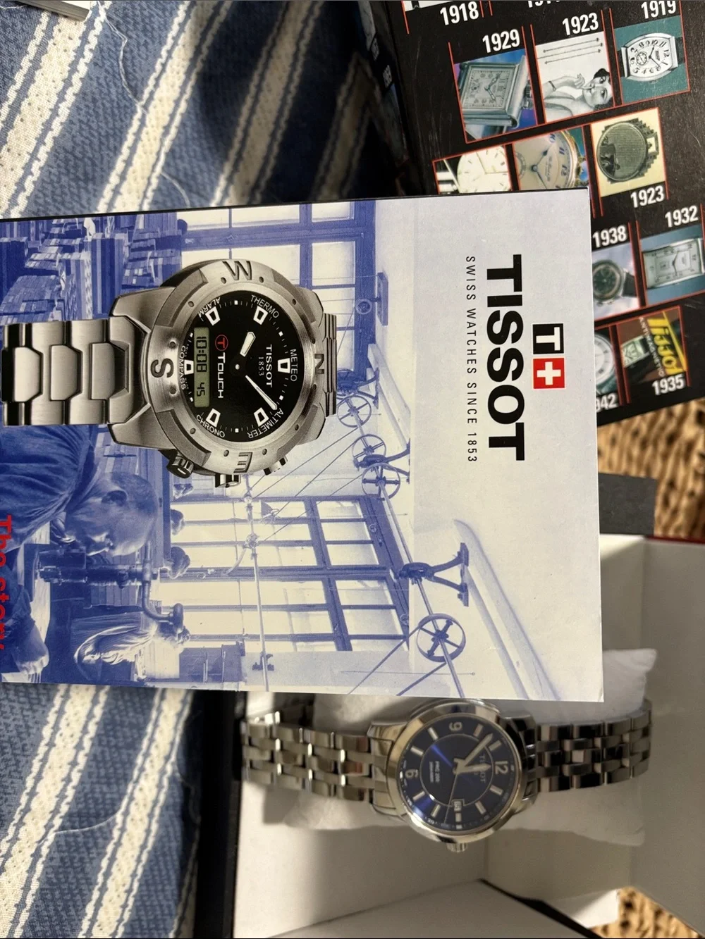 Original box. Tissot Men's Stainless Steel Watch with Blue Dial